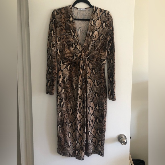 Zara Snakeskin Ultra-Soft Wrap Dress - Picture 3 of 4